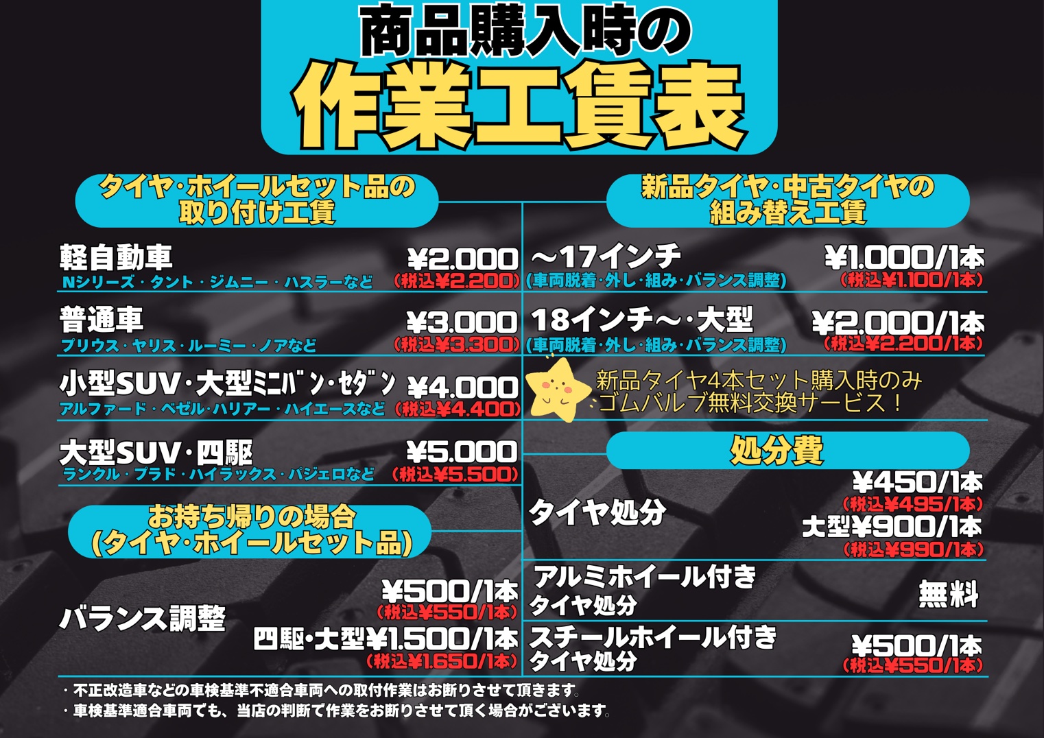 持ち込み交換 タイヤ 激安 加古川